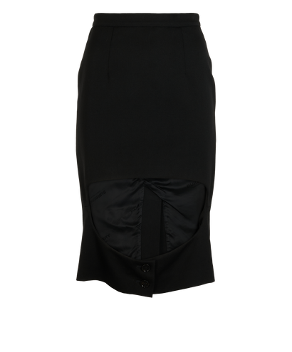 Burberry Hole Pencil Skirt, &pound;220, Clothing, Black, Wool, Front view