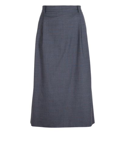 Miu Miu Check Midi Skirt, &pound;450, Clothing, Grey, Wool, Front view