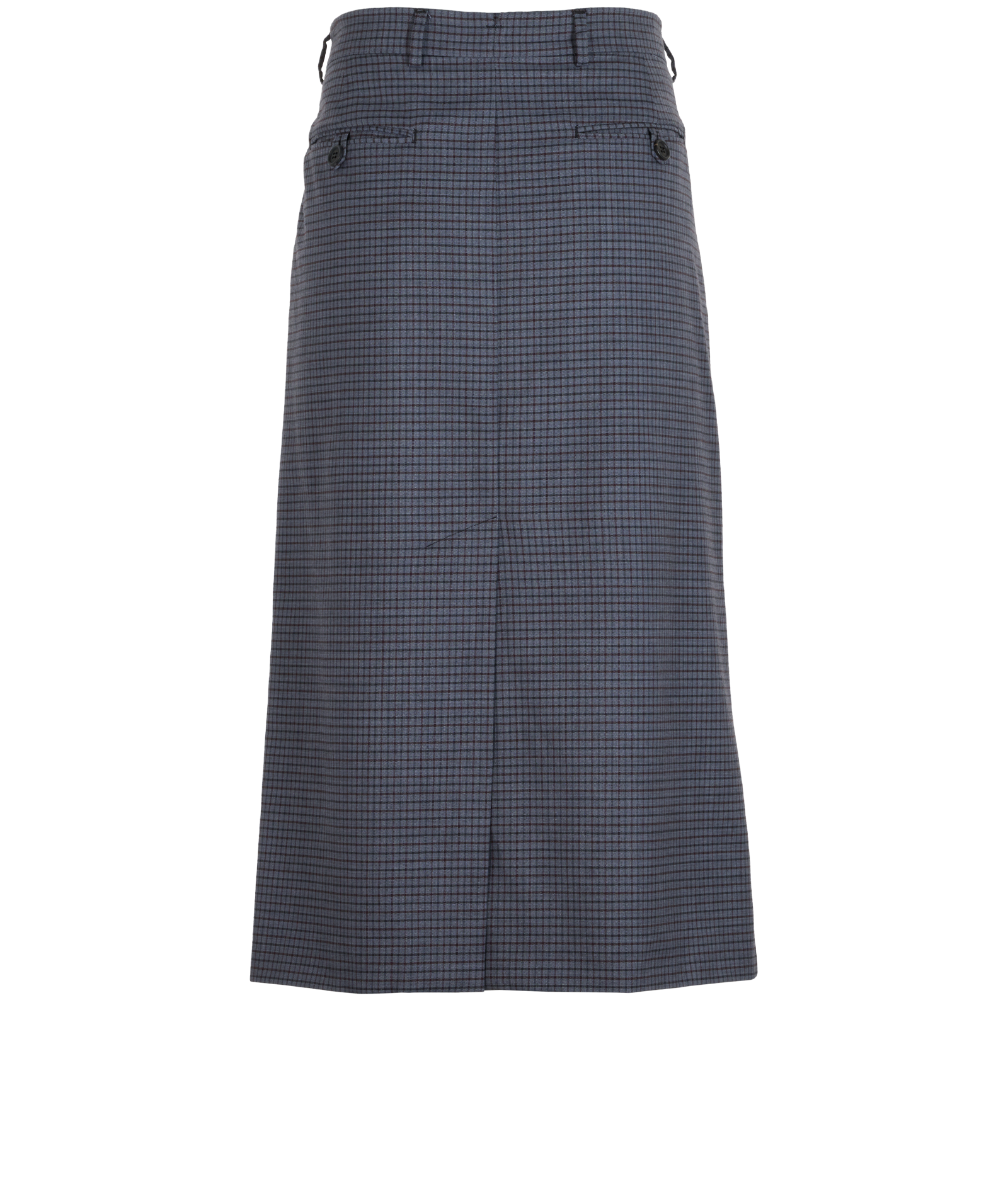 Miu Miu Check Midi Skirt, &pound;450, Clothing, Grey, Wool, Back view