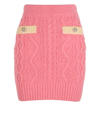 Chanel 22K Knitted Mini Skirt, &pound;650, Clothing, Pink, Cashmere, Front view