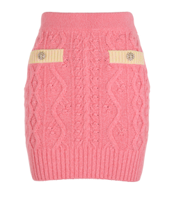 Chanel 22K Knitted Mini Skirt, Cashmere, Pink, UK6, 2*