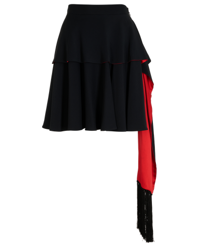 Alexander McQueen Fringed Skirt, &pound;130, Clothing, Black, Viscose, Front view