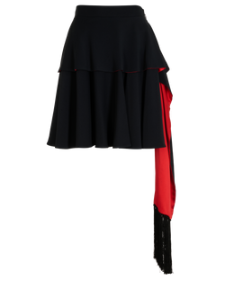 Alexander McQueen Fringed Skirt, Viscose, Black, Uk6, 2*