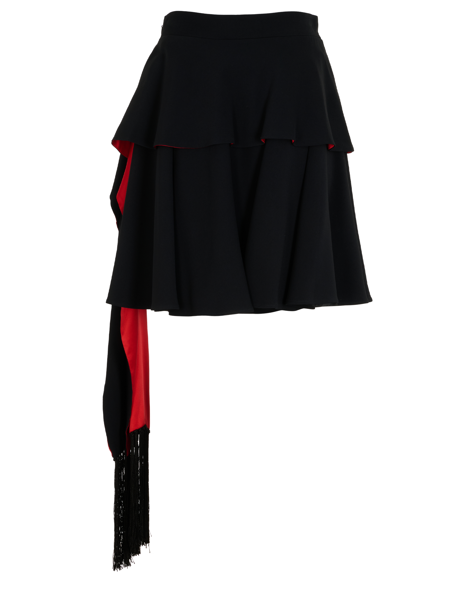 Alexander McQueen Fringed Skirt, &pound;130, Clothing, Black, Viscose, Back view
