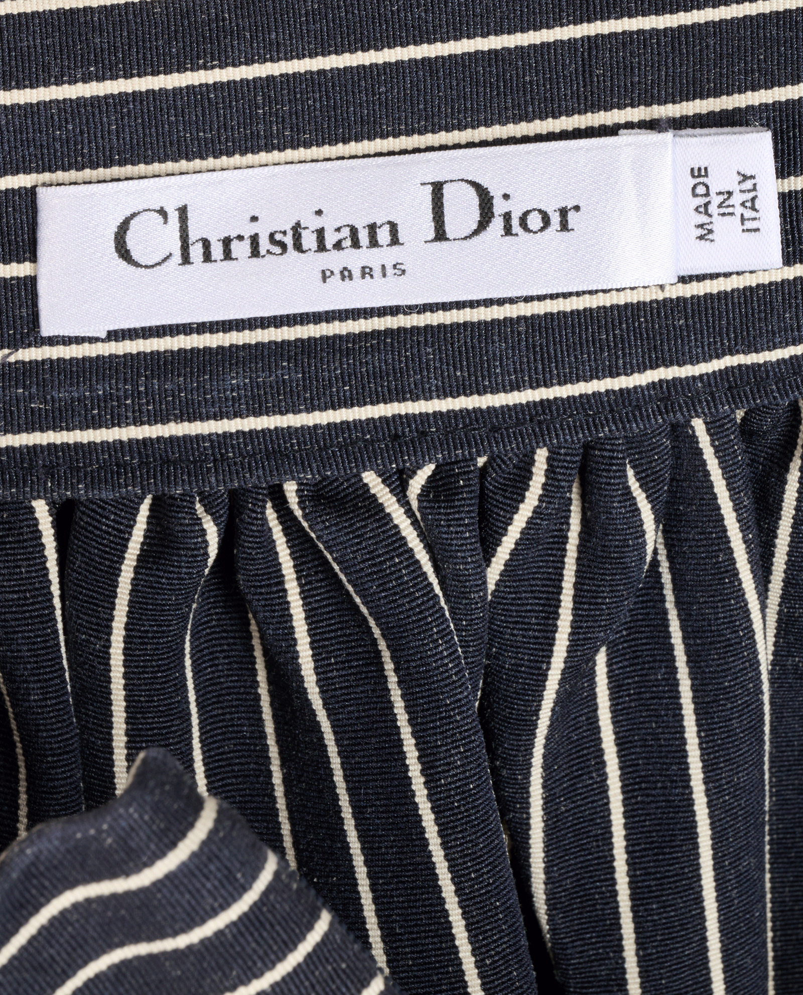 Christian Dior Pinstripe Skirt, &pound;450, Clothing, Black/White, Linen, Other view