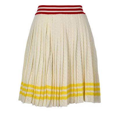 Gucci x Adidas Striped Pleated Skirt, &pound;220, Clothing, Cream, Silk, Front view