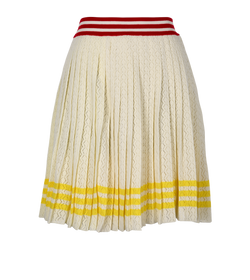 Gucci x Adidas Striped Pleated Skirt, Silk, Cream, Sz S, 3*