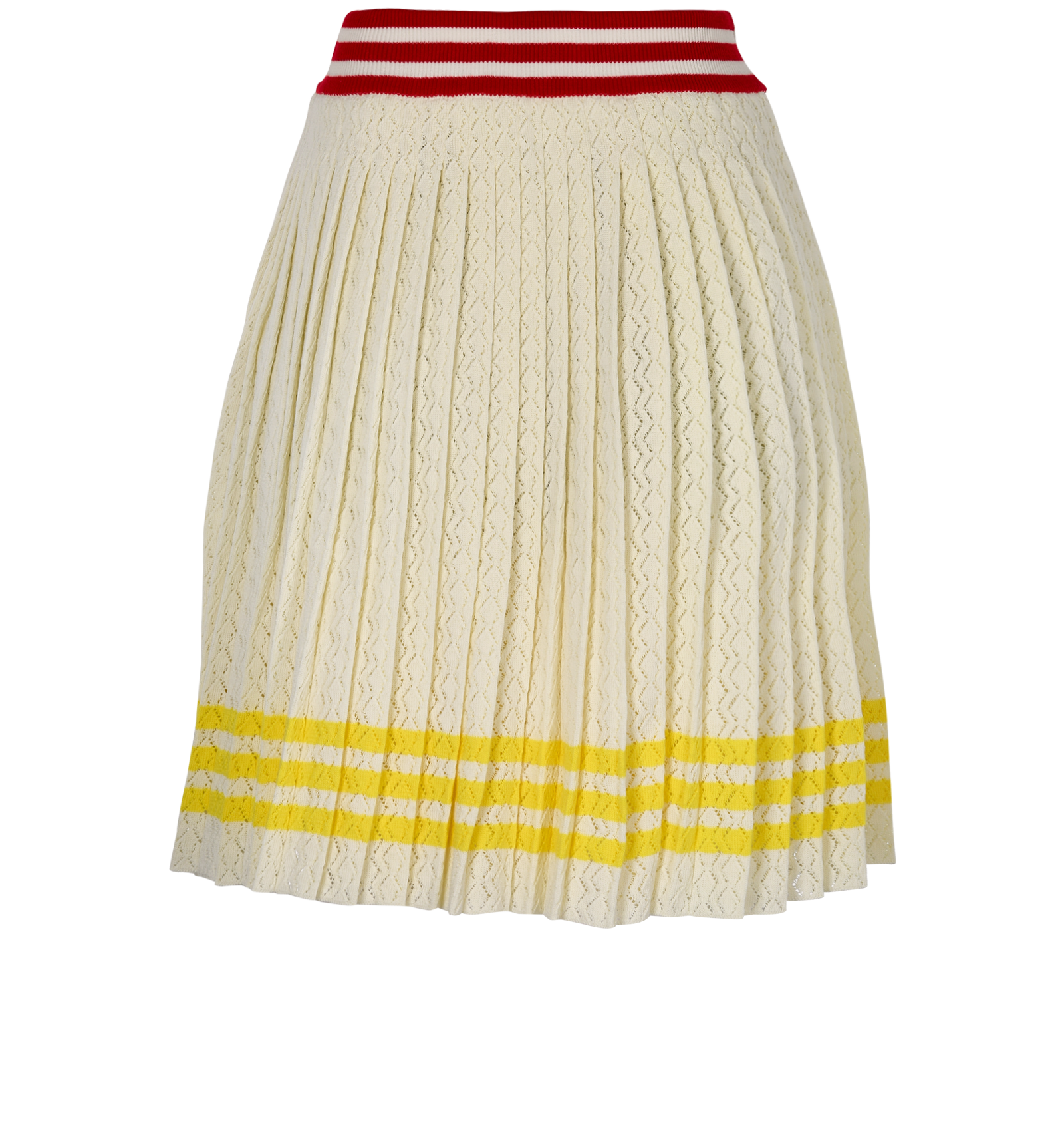 Gucci x Adidas Striped Pleated Skirt, &pound;220, Clothing, Cream, Cotton, Back view