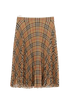 Burberry Check Print Pleated Skirt, &pound;160, Clothing, Beige, Polyester (Polymer), Front view