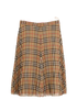 Burberry Check Print Pleated Skirt, &pound;160, Clothing, Beige, Polyester (Polymer), Back view
