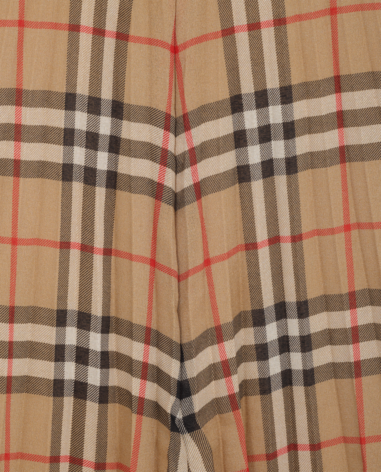 Burberry Check Print Pleated Skirt, &pound;160, Clothing, Beige, Polyester (Polymer), Other view