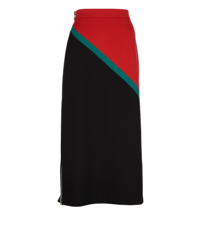 Gucci Color Block Skirt, &pound;310, Clothing, Black/Green, Wool, Front view