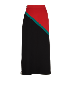 Gucci Color Block Skirt, Wool, Black/Green, UK 10, 2*