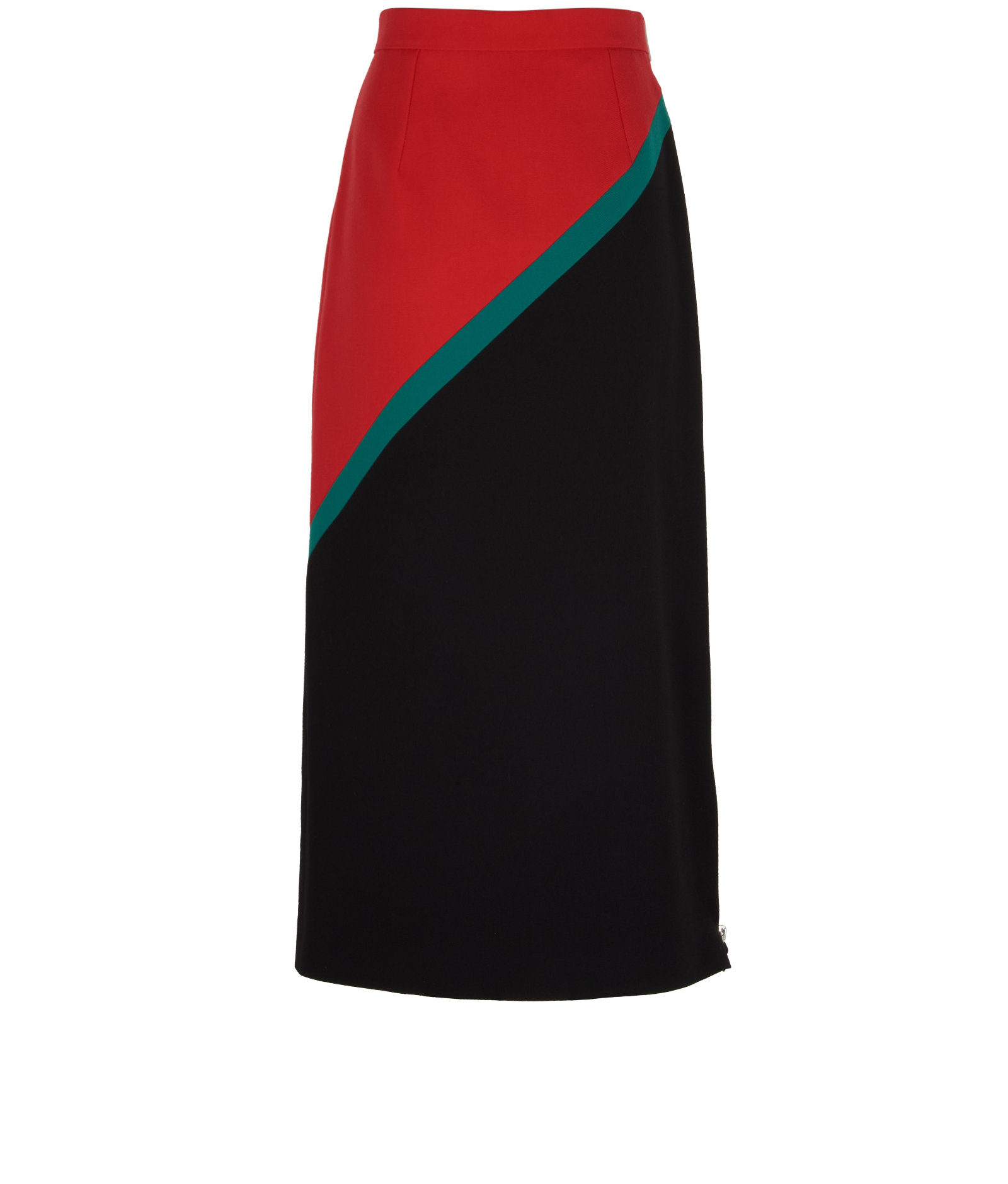 Gucci Color Block Skirt, &pound;310, Clothing, Black/Green, Wool, Back view