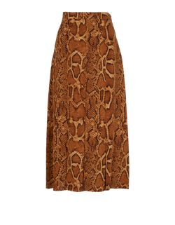 Gucci Garden Snakeskin Print Skirt, Silk, Tan/Beige, UK 10, 2*