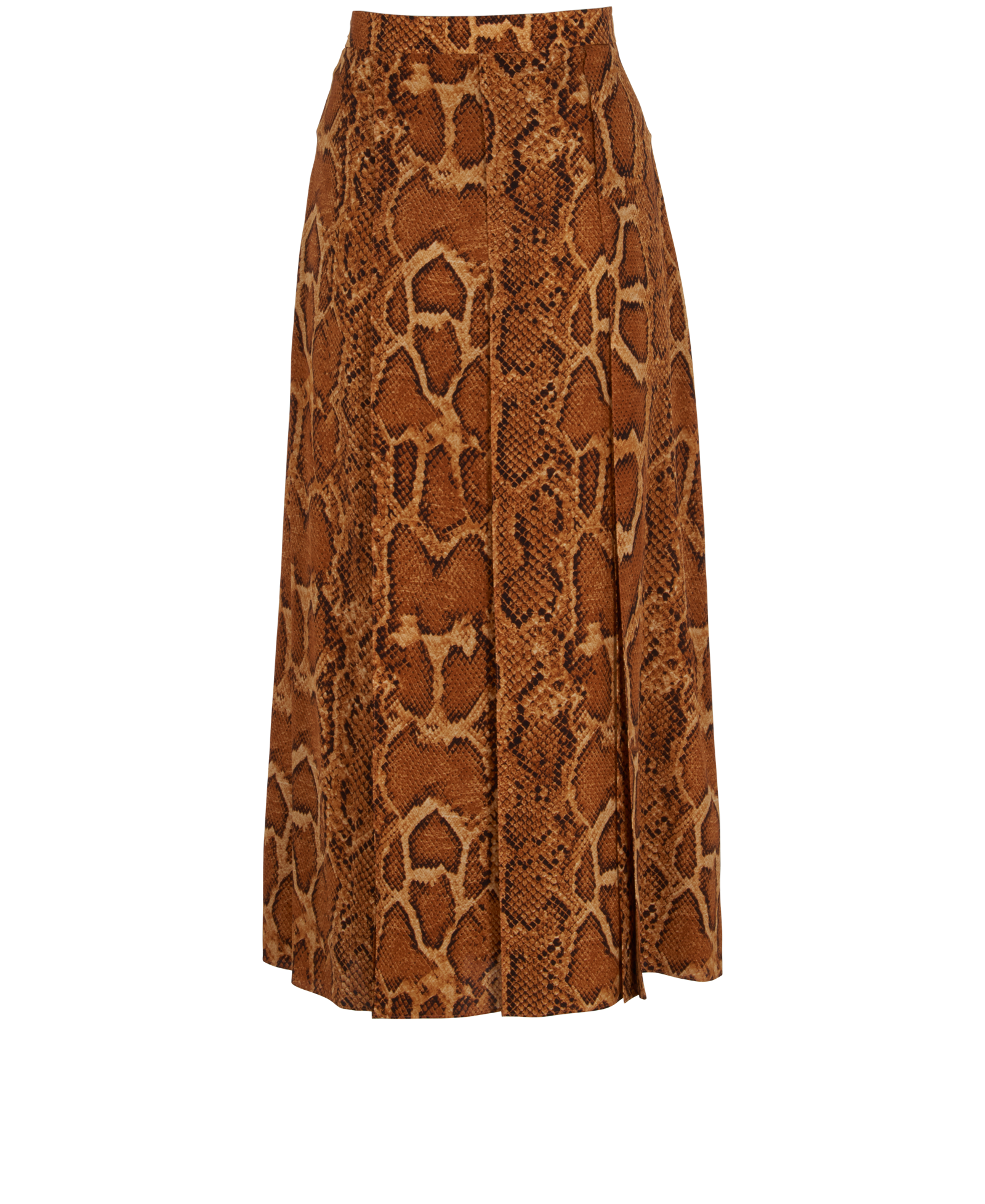 Gucci Garden Snakeskin Print Skirt, &pound;350, Clothing, Beige/Tan, Silk, Back view