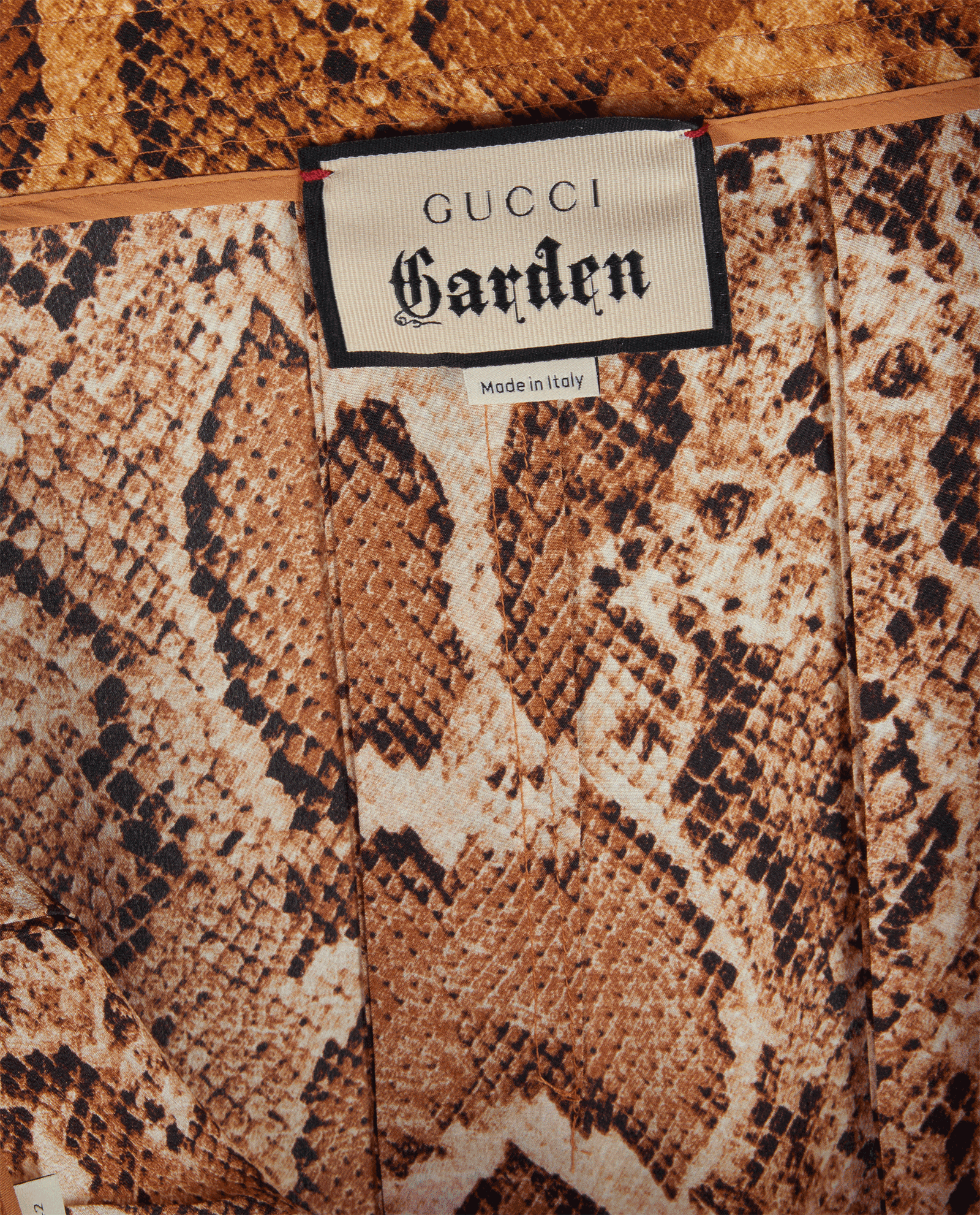 Gucci Garden Snakeskin Print Skirt, &pound;350, Clothing, Beige/Tan, Silk, Other view