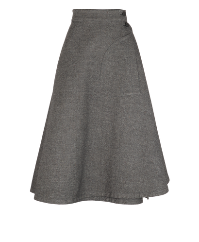 Christian Dior A-Line Skirt, &pound;380, Clothing, Grey, Cotton/Polyester (Polymer), Front view