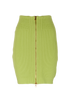 Balmain Zip Detail Ribbed-Knit Skirt, &pound;150, Clothing, Green, Viscose, Front view