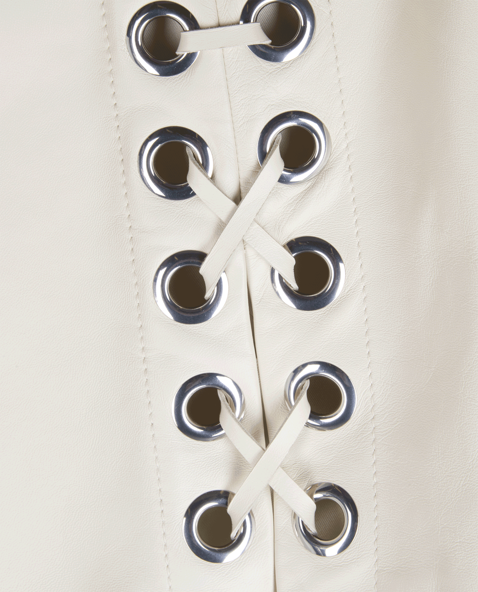 Chloe Lace-Up Mini Skirt, &pound;150, Clothing, White, Leather, Other view