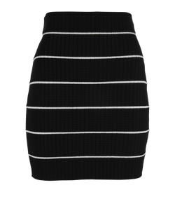 Balmain Striped Skirt, Viscose, Black, UK10, 2*