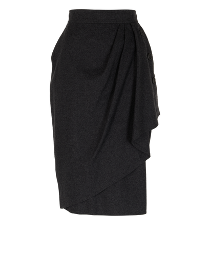 Max Mara Side Button Skirt, &pound;110, Clothing, Grey, Wool, Front view