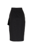 Max Mara Side Button Skirt, &pound;110, Clothing, Grey, Wool, Back view