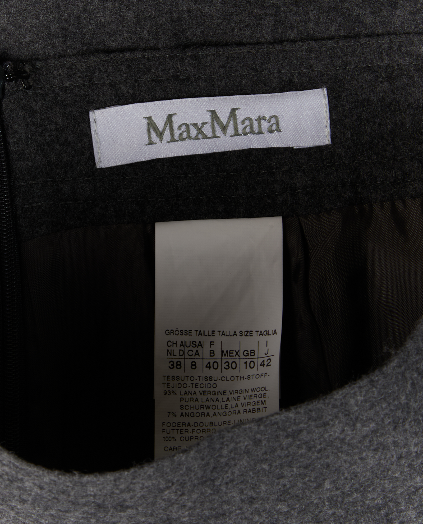 Max Mara Side Button Skirt, &pound;110, Clothing, Grey, Wool, Other view