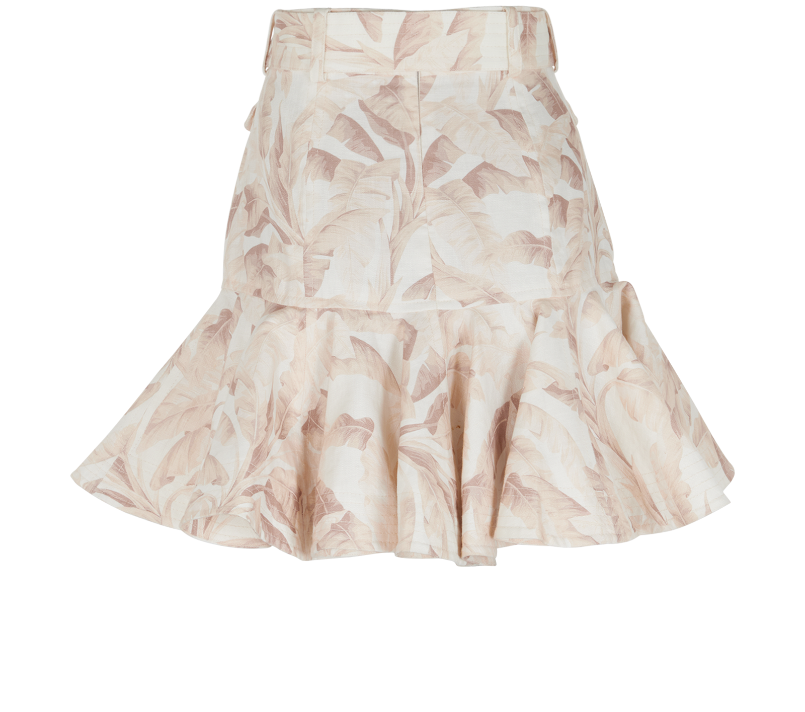 Zimmermann Belted Mini Skirt, &pound;175, Clothing, Beige/White, Linen, Back view