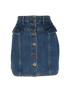Self-Portrait Buttoned Mini Skirt, &pound;80, Clothing, Blue, Cotton, Front view