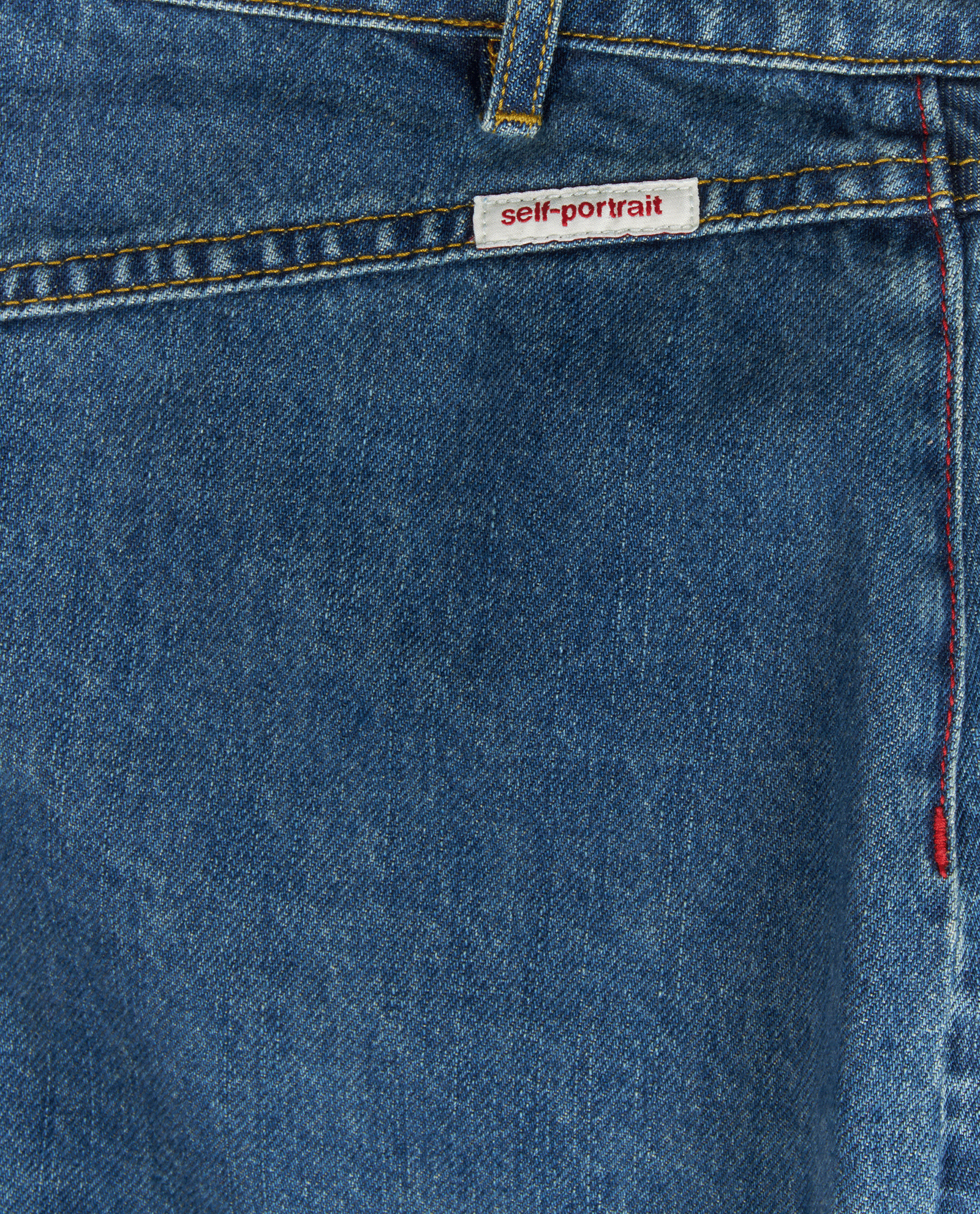 Self-Portrait Buttoned Mini Skirt, &pound;80, Clothing, Blue, Cotton, Other view