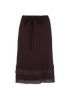 Chanel 02P Layered Tie-Waist Skirt, £250, Clothing, Burgundy, Polyester (Polymer), Front view