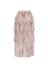Zimmermann Wimsome Tiered Skirt, £120, Clothing, Pink, Silk, Front view