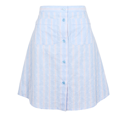 Gucci GG Striped Skirt, &pound;220, Clothing, Blue, Cotton, Front view