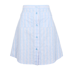 Gucci GG Striped Skirt, Cotton, Blue, Sz L, 2*