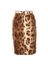 Versace Leopard Print Skirt, &pound;300, Clothing, Brown, Viscose, Back view
