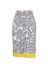 Max Mara Paisley Pencil Skirt, &pound;150, Clothing, Black/White/Yellow, Cotton, Front view