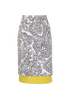 Max Mara Paisley Pencil Skirt, &pound;150, Clothing, Black/White/Yellow, Cotton, Back view