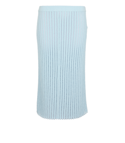 Bottega Veneta Ribbed Skirt, &pound;400, Clothing, Blue, Cotton/Nylon, Front view