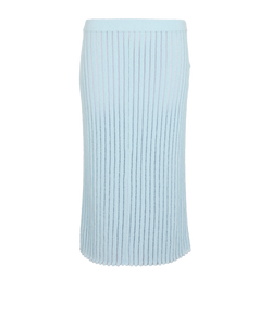 Bottega Veneta Ribbed Skirt, Cotton/Nylon, Blue, Sz L, 2*