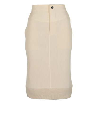 Bottega Veneta Ribbed Skirt, &pound;350, Clothing, Cream, Cotton, Front view