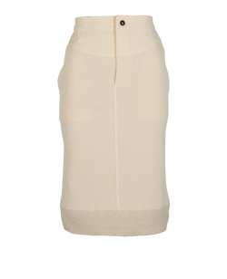 Bottega Veneta Ribbed Skirt, Cotton, Cream, Sz XS, 2*