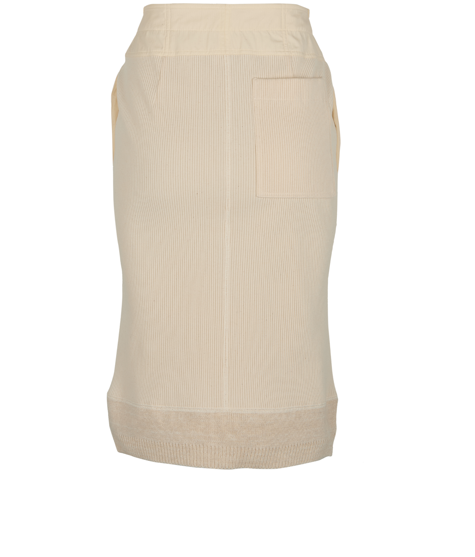 Bottega Veneta Ribbed Skirt, &pound;350, Clothing, Cream, Cotton, Back view