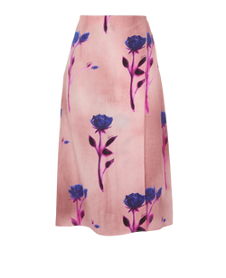 Gucci Floral Print Skirt, Silk, Pink, UK6, 3*