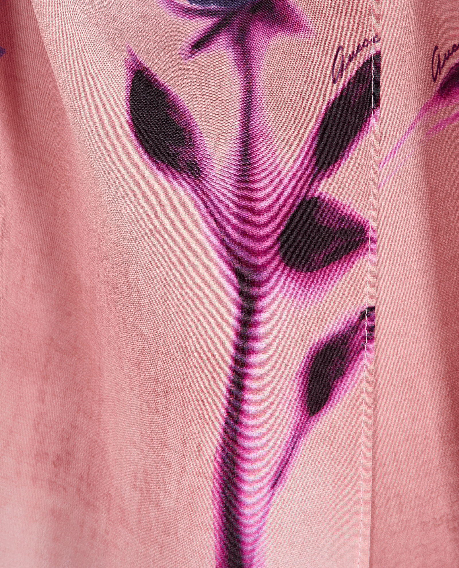 Gucci Floral Print Skirt, &pound;170, Clothing, Pink, Silk, Other view