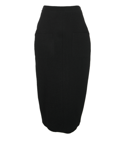 Chanel Double Pocket Pencil Skirt, &pound;550, Clothing, Black, Nylon/Wool, Front view