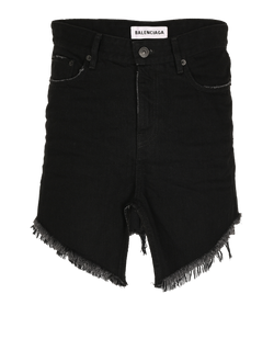 Balenciaga Raw-Trim Skirt, Cotton, Black, UK6, 2*