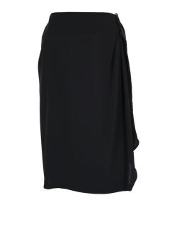 Max Mara Belted Wrap Skirt, Triacetate/Poly, Black, UK12, 2*