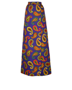 Gucci Paisley Maxi Skirt, Cotton/Linen, Purple, UK12, 2*