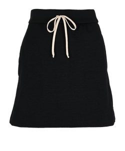 Gucci GG Jacquard Jersey Mini Skirt, Polyester, Black, Sz XXS, 3*